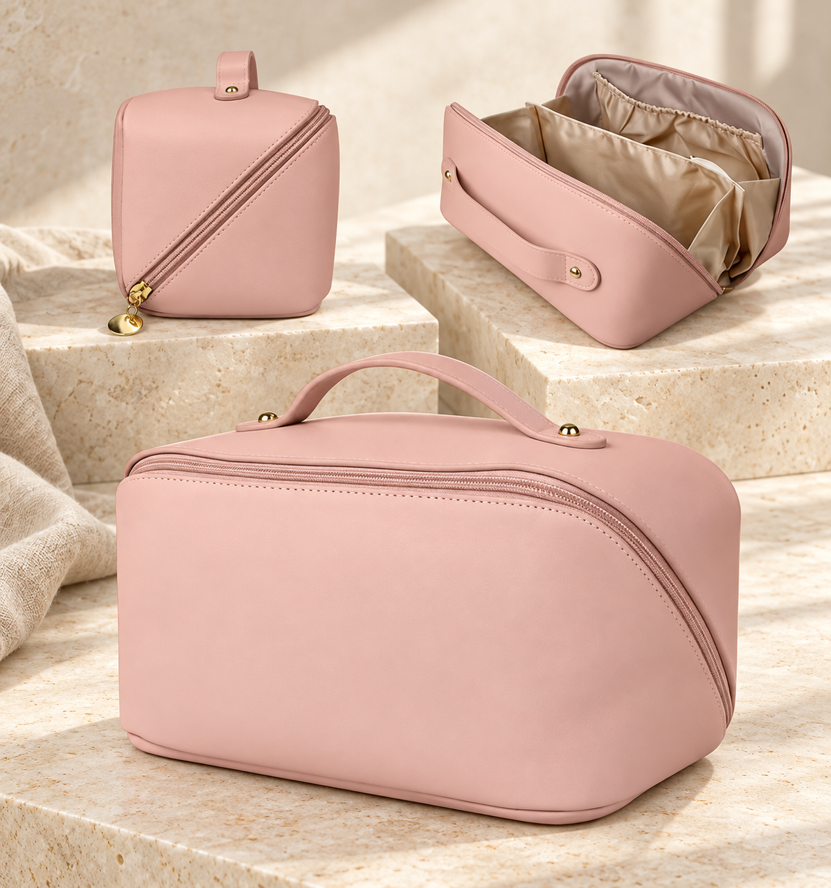 Faux Leather Cosmetic Bag