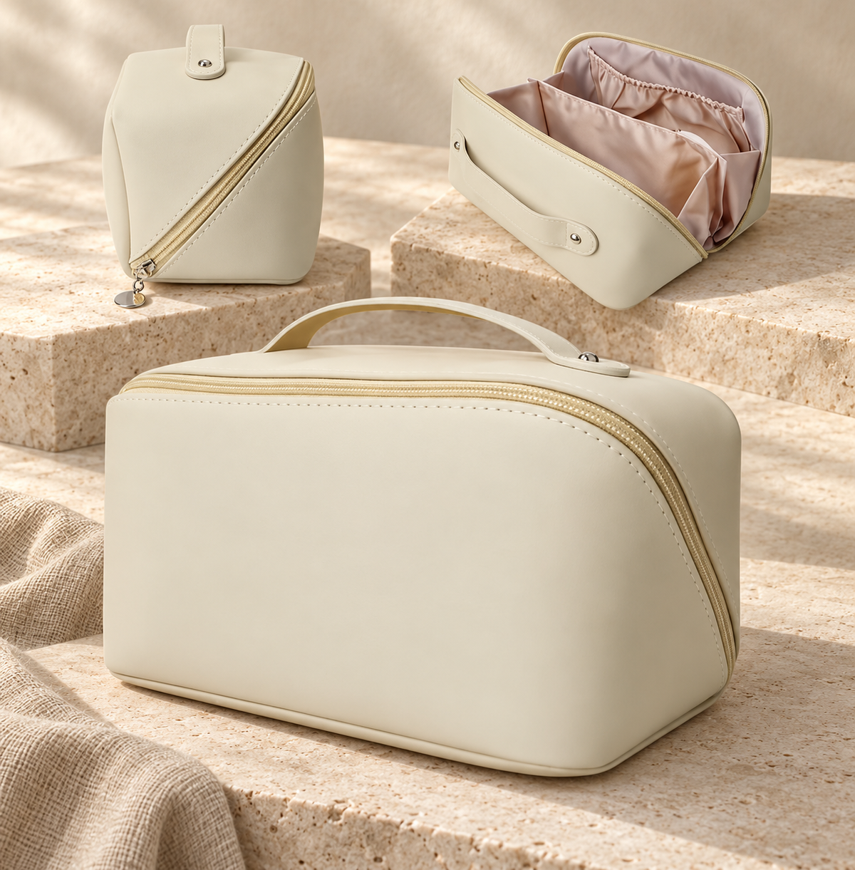 Faux Leather Cosmetic Bag