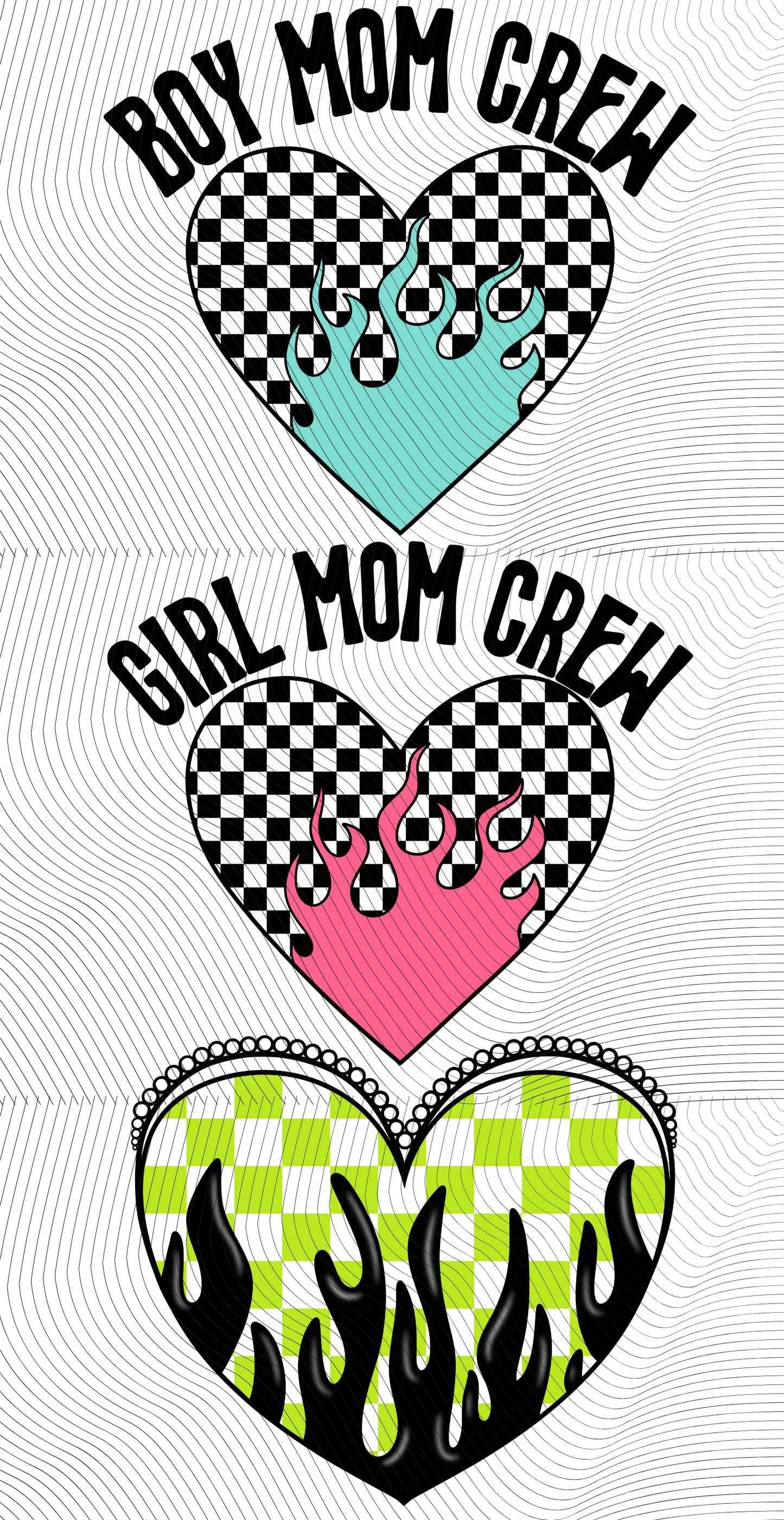 Flaming Heart Mini Gang Sheet